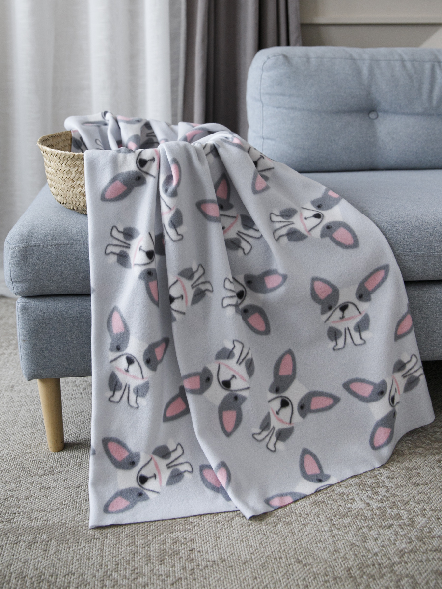 Плед Baby Nice Мопсики 100 x 140 см флис - фото 1