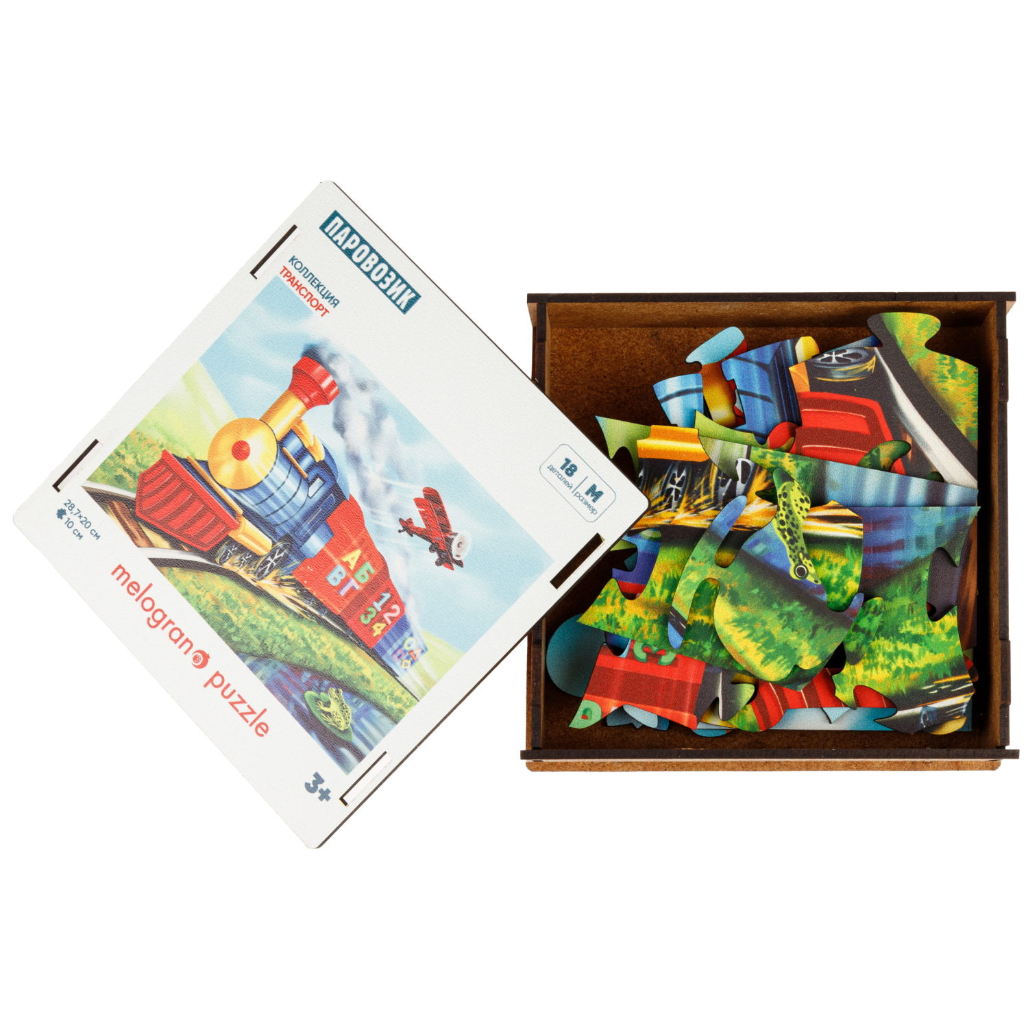 Пазл 1TOY макси Поезд деревянный - фото 4