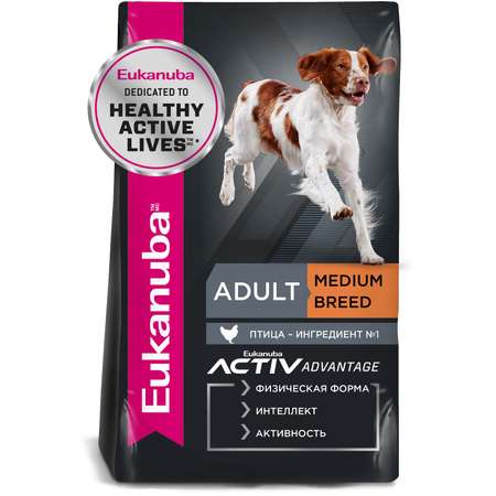 Корм Eukanuba Dog 3кг для взрослых собак средних пород сухой