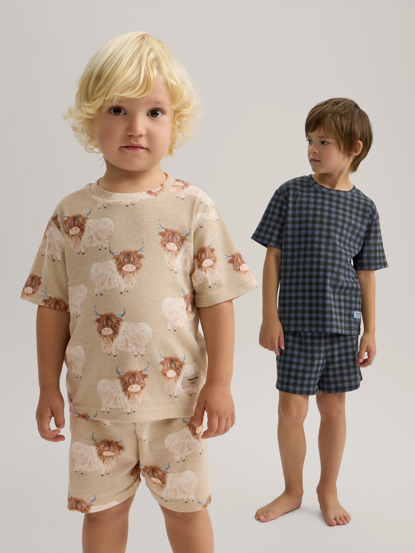 Футболка и шорты 2 шт Happy Baby 90150-1_beige-grey - фото 1