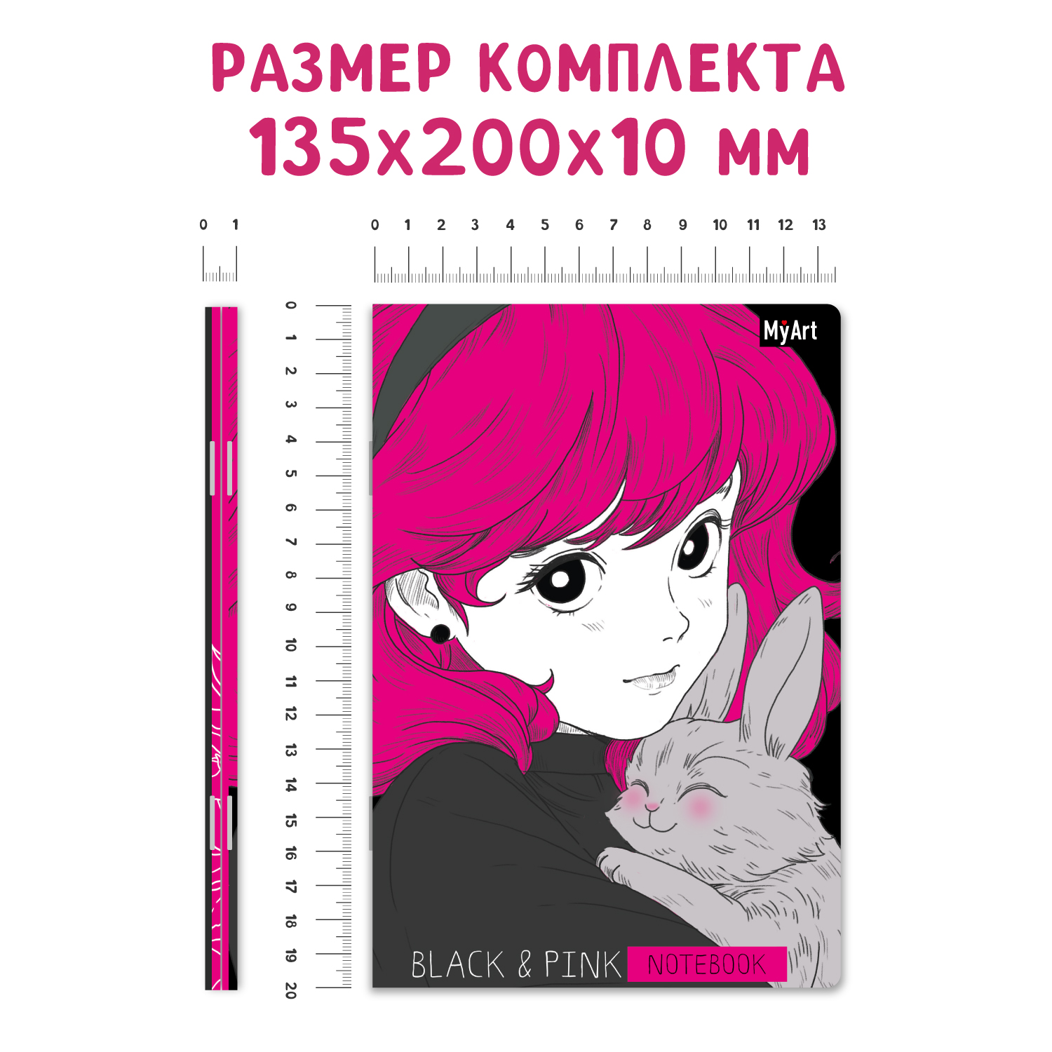 Блокнот Проф-Пресс в линию А5 2 шт.Black and Pink 40 лист. - фото 4