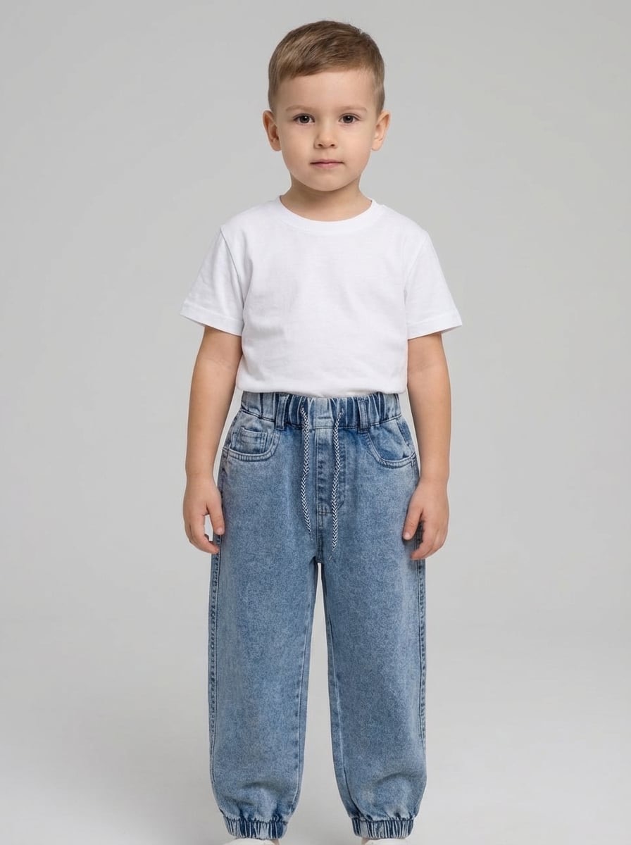 Изображение товара Джинсы для девочек MODERNFECI с высокой посадкой и карманами