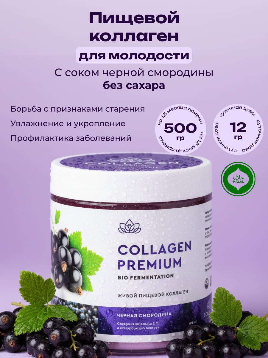 Коллаген пищевой COLLAGEN PREMIUM Черная Смородина - фото 1
