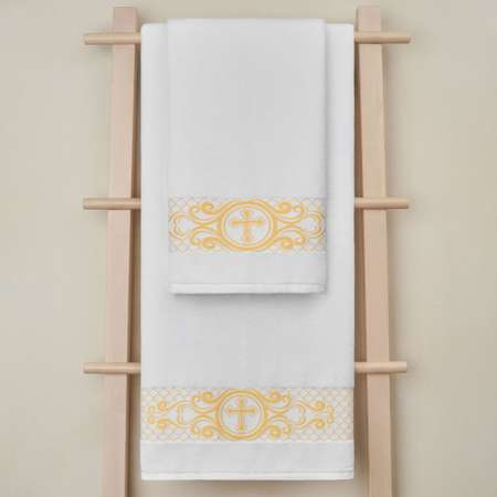 Полотенце Arya Home Collection крестильное махровое 70x140 с вышивкой