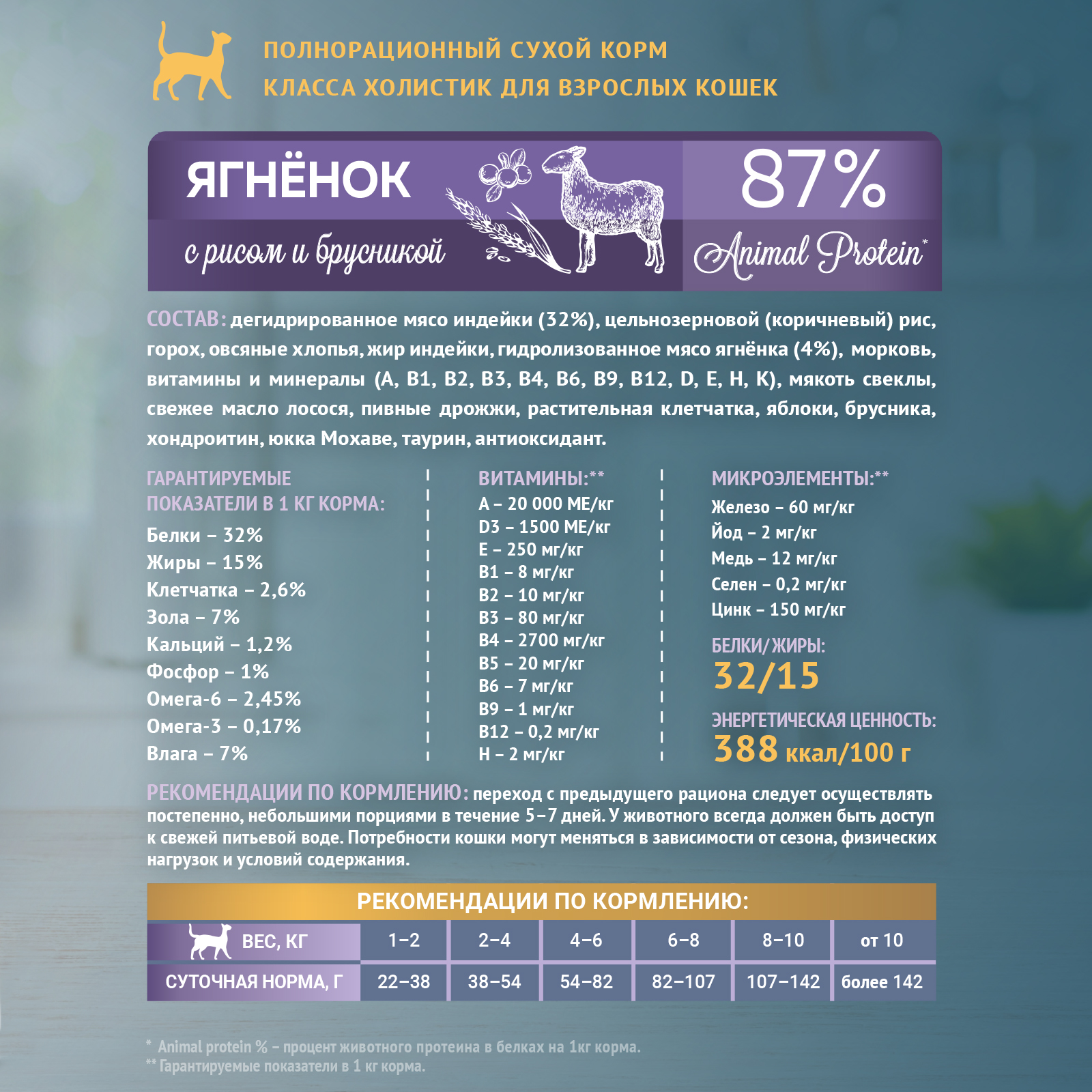 Корм для кошек Зоогурман Holistic 1.5кг ягненок с рисом и брусникой полнорационный сухой - фото 6