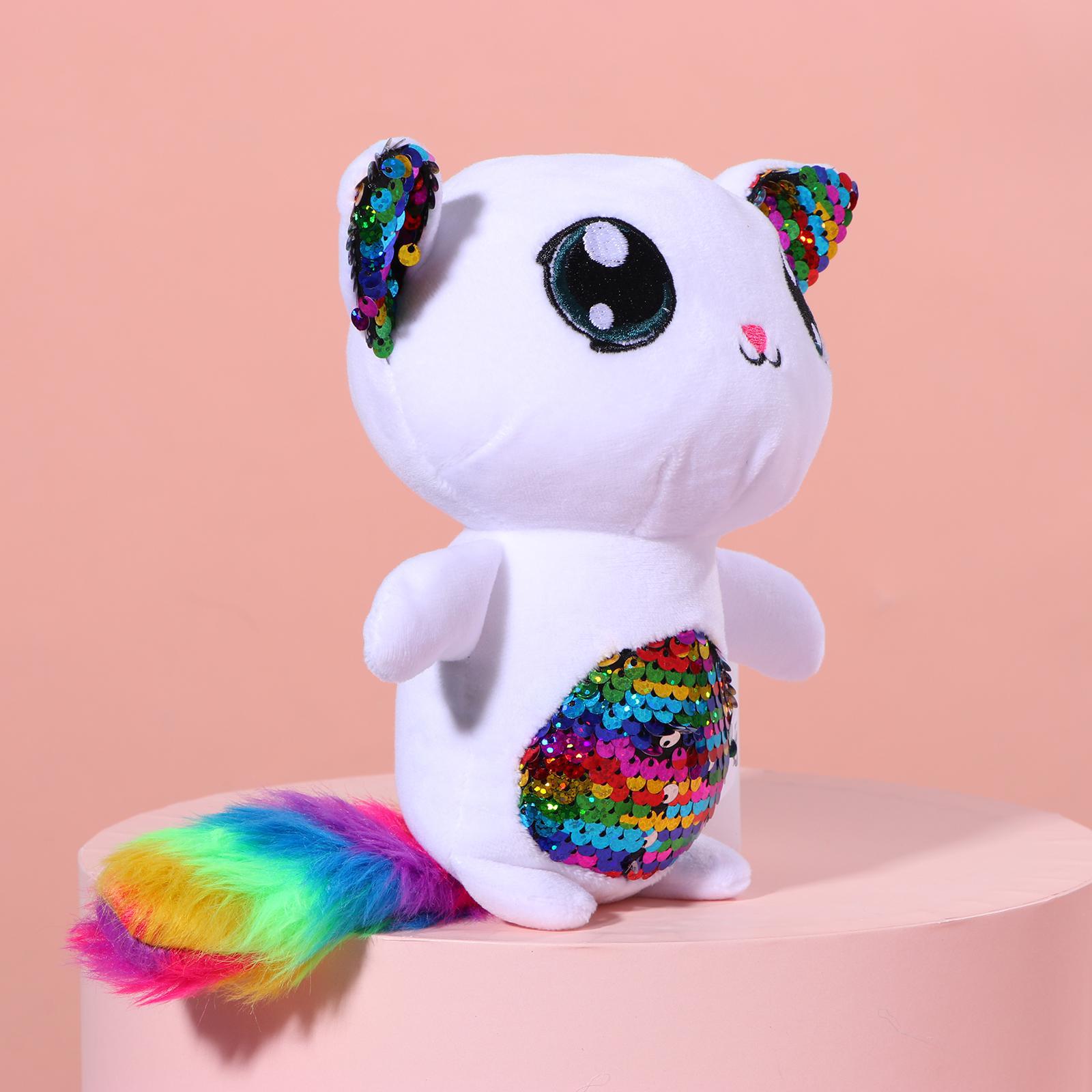 Игрушка мягкая Milo Toys Лемурчик Феня с пайетками - фото 3