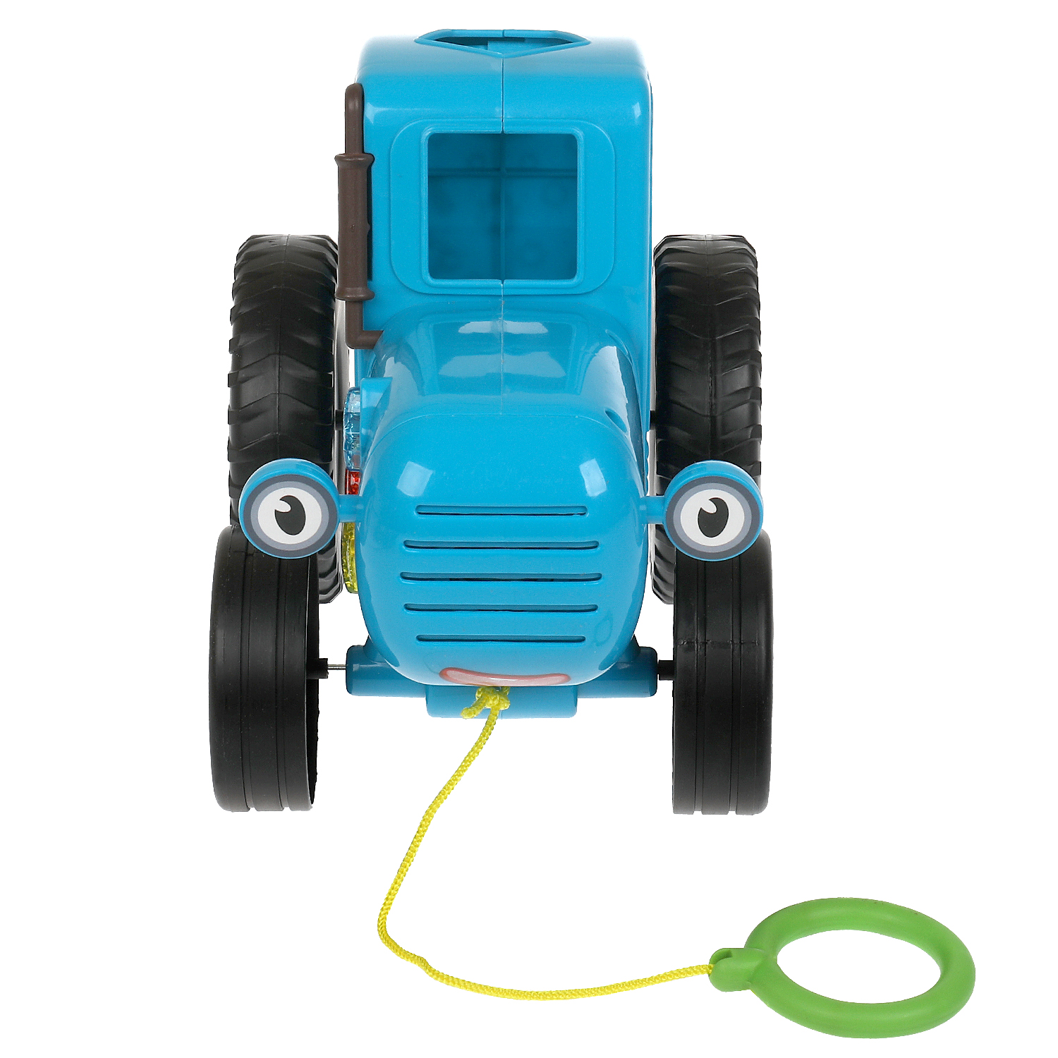 Каталка УМка Синий трактор на веревочке голубой - фото 3