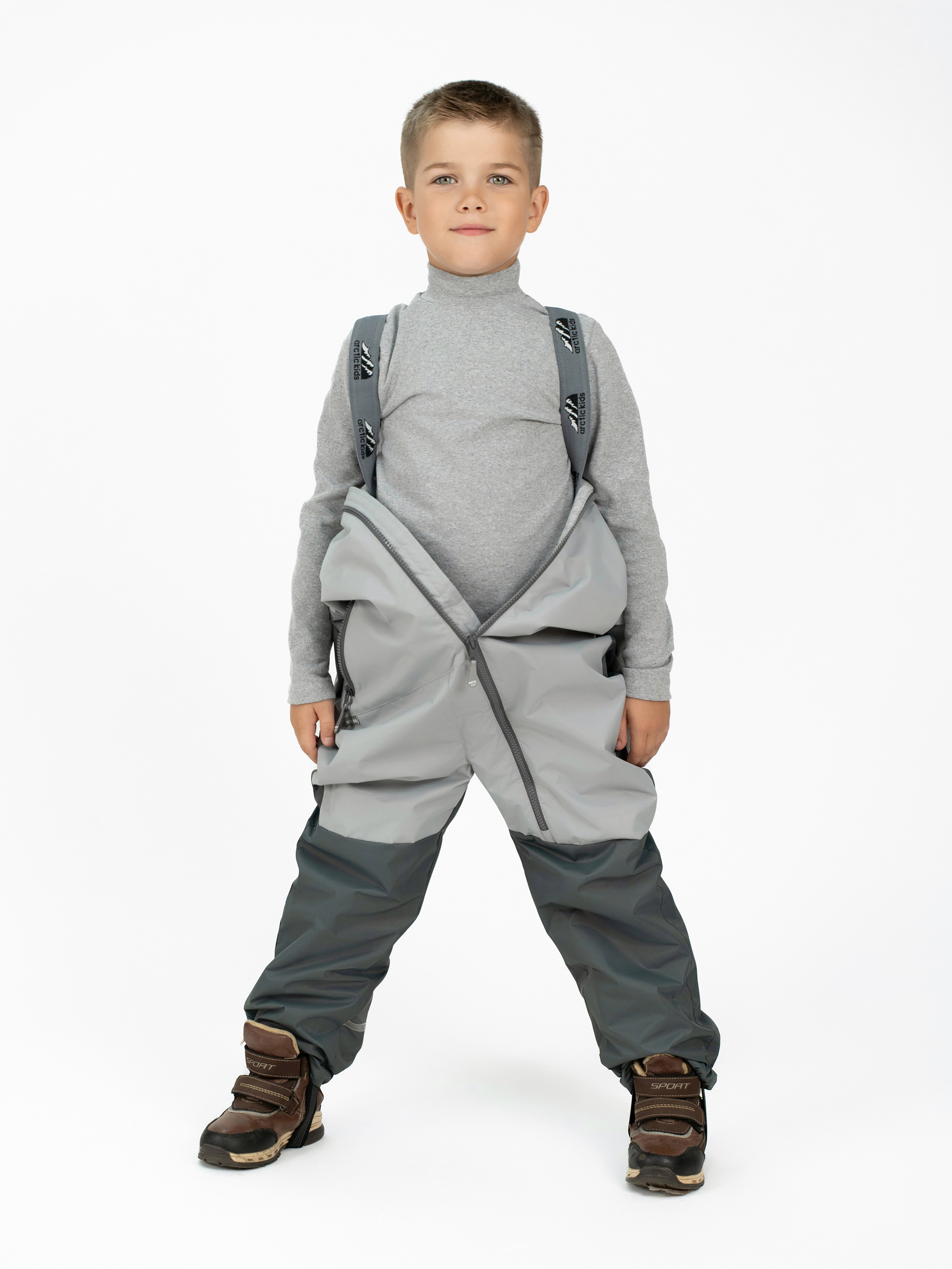 Комбинезон Arctic kids 30-042 серый - фото 11