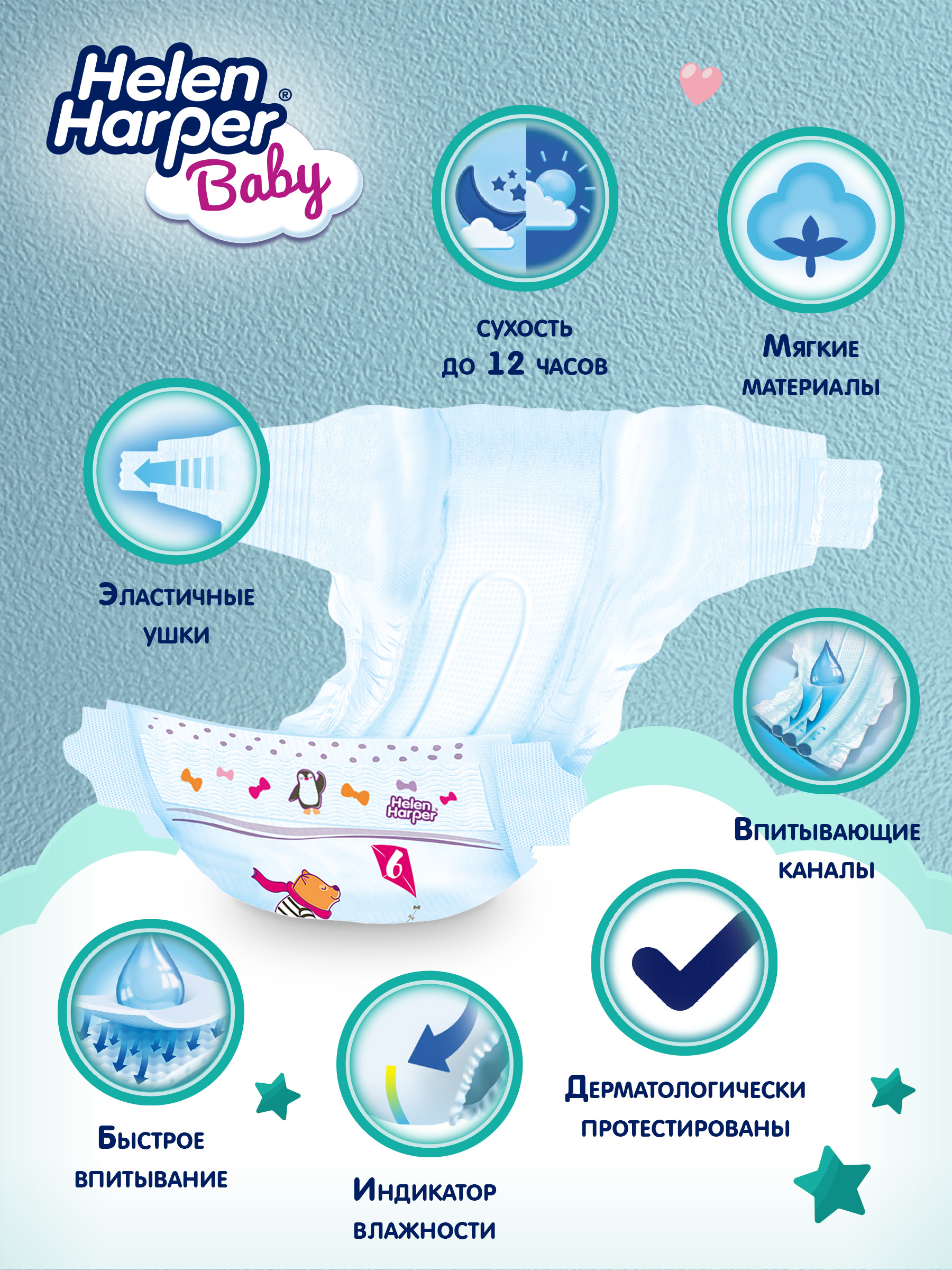 Подгузники Helen Harper Baby 6 (13-18 кг) 40 шт. - фото 5