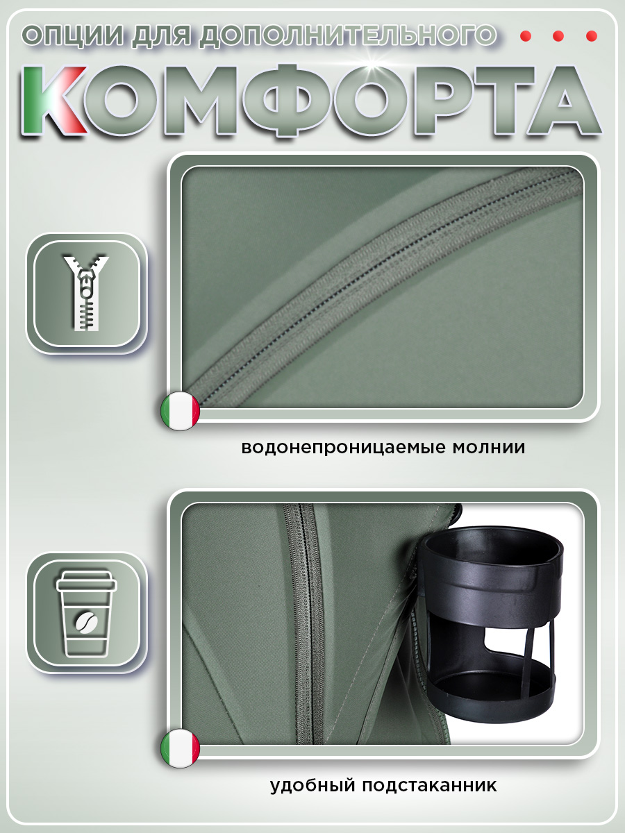 Коляска прогулочная BabyCare Venetto Зеленый хаки - фото 11