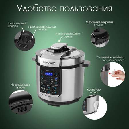 Мультиварка ENDEVER Vita-134, сенсорное управление, 14 программ, 6л