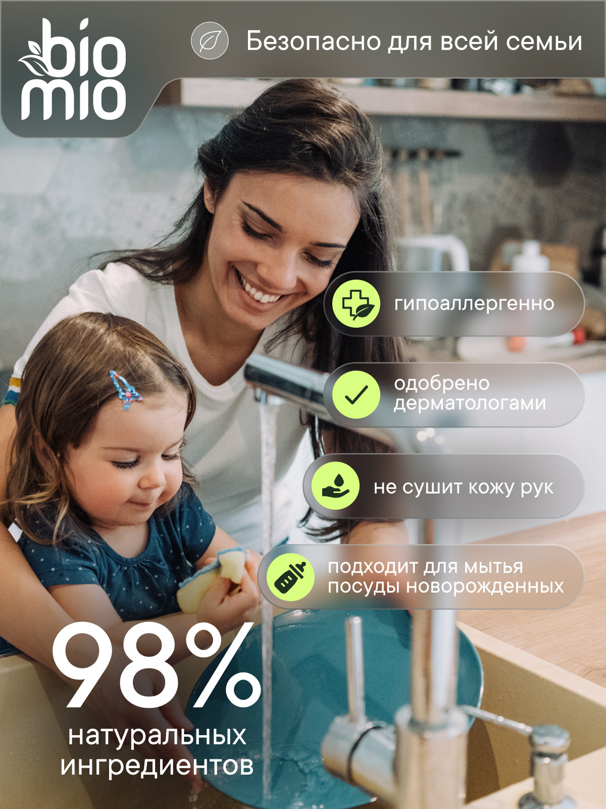 Средство для мытья посуды BioMio 450 мл - фото 2