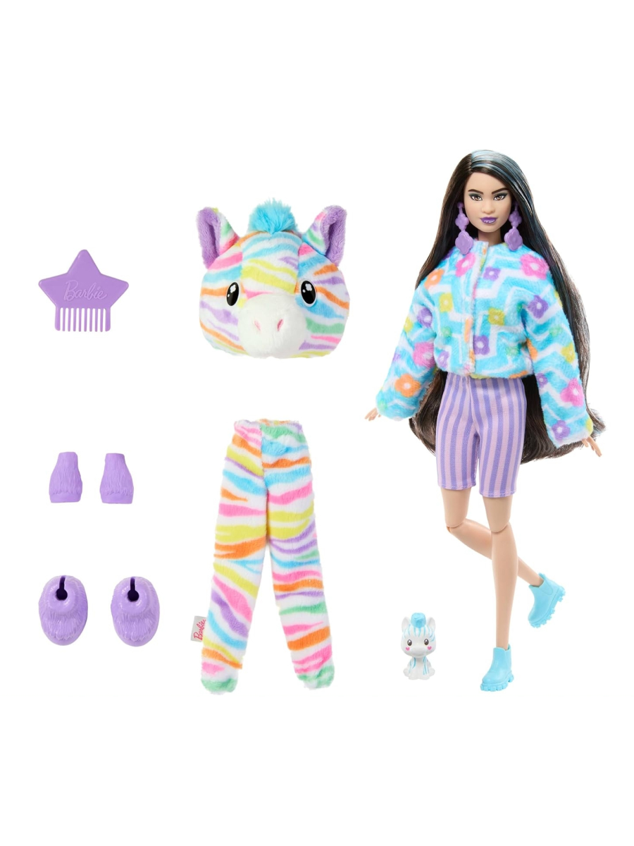 Кукла модельная Barbie Cutie Reveal Барби в костюме - зебра тубус высота 29 см HRK39 - фото 10