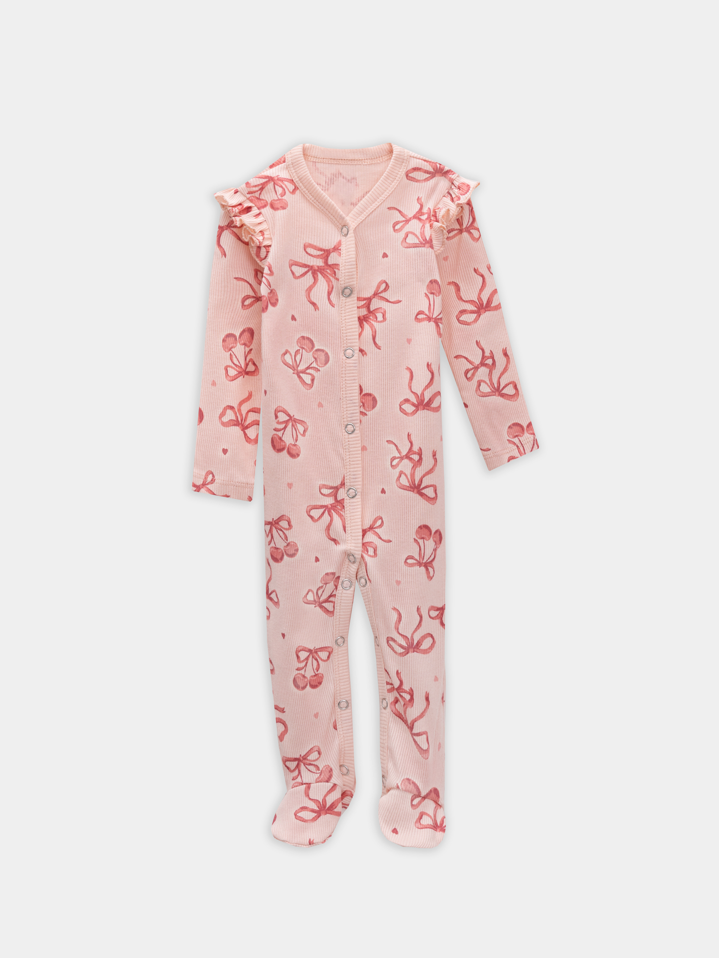 Комбинезон 2 шт Mark Formelle (Марк Формэль) 14007-2/сердечки на белоснежном +бантики на персике - фото 3