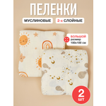 Пелёнка Mamagoods День и ночь муслин 100х100 см 2 шт.