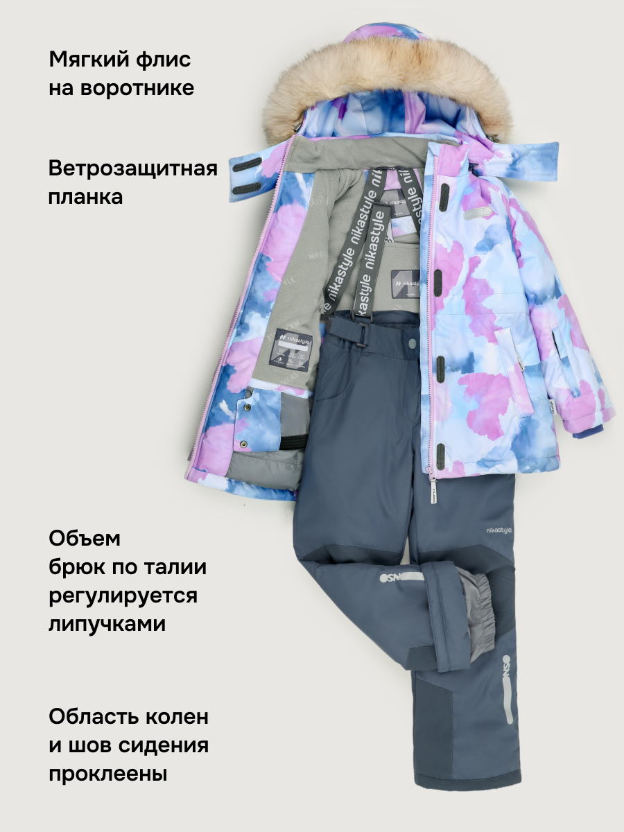 Костюм NIKASTYLE 7з2226 лаванда/серый - фото 10