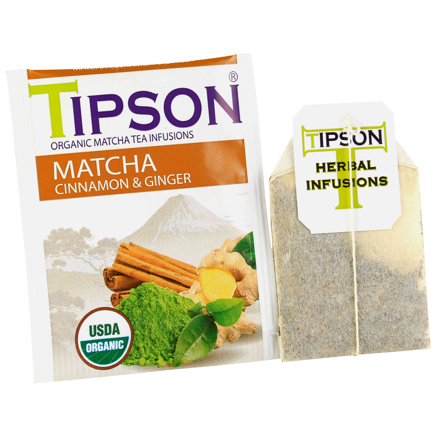 Чай зеленый Tipson Матча с корицей и имбирем 25 саше - фото 2