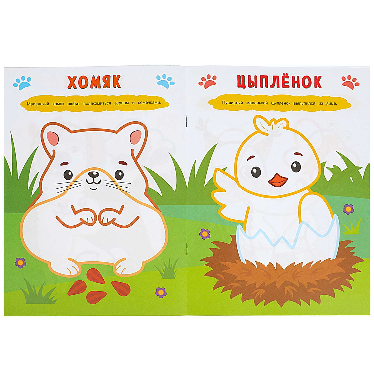 Раскраска УМка Рисуем пальчиками Пушистые животные - фото 3