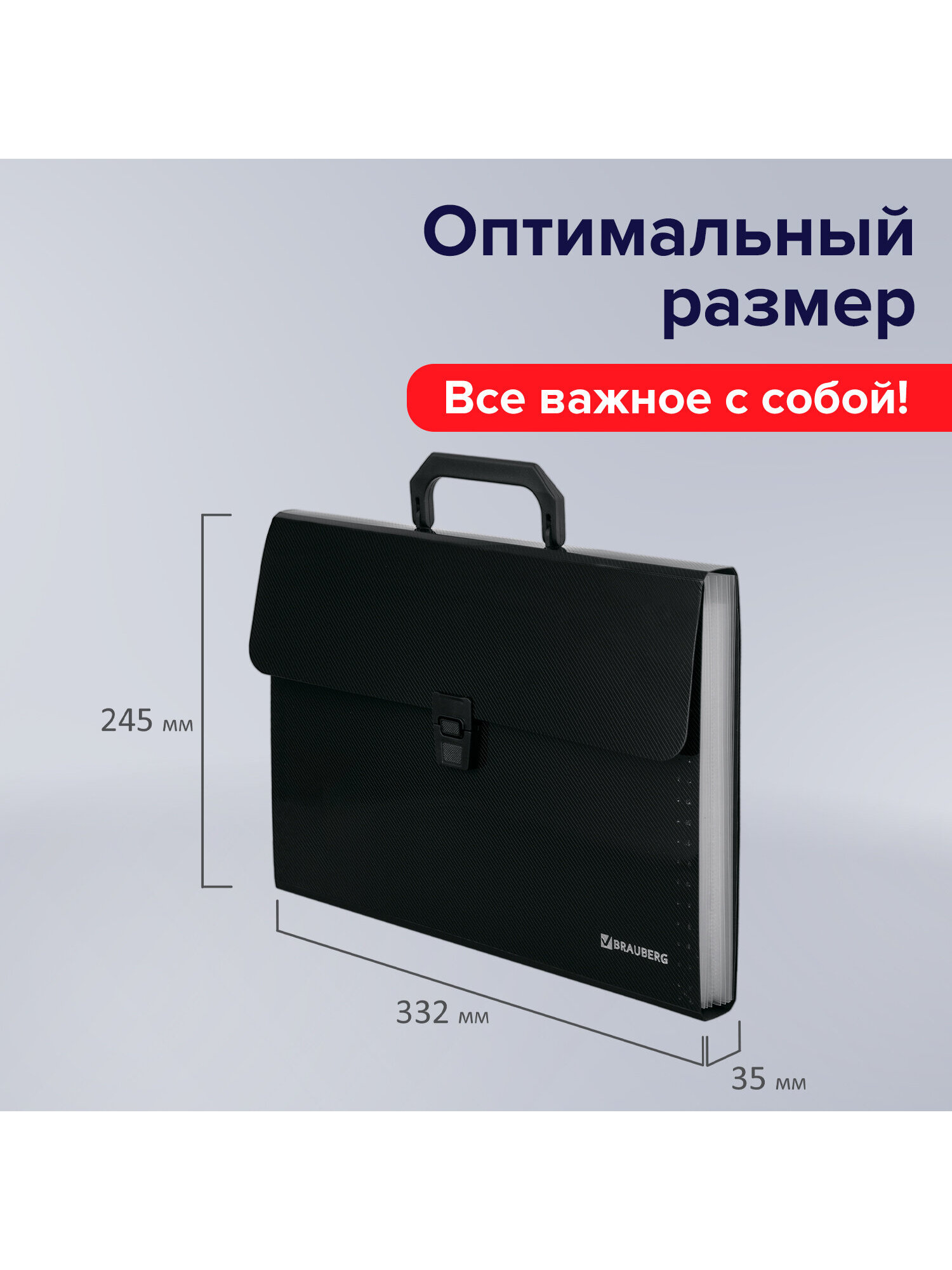 Папка с ручками Brauberg А4 - фото 2
