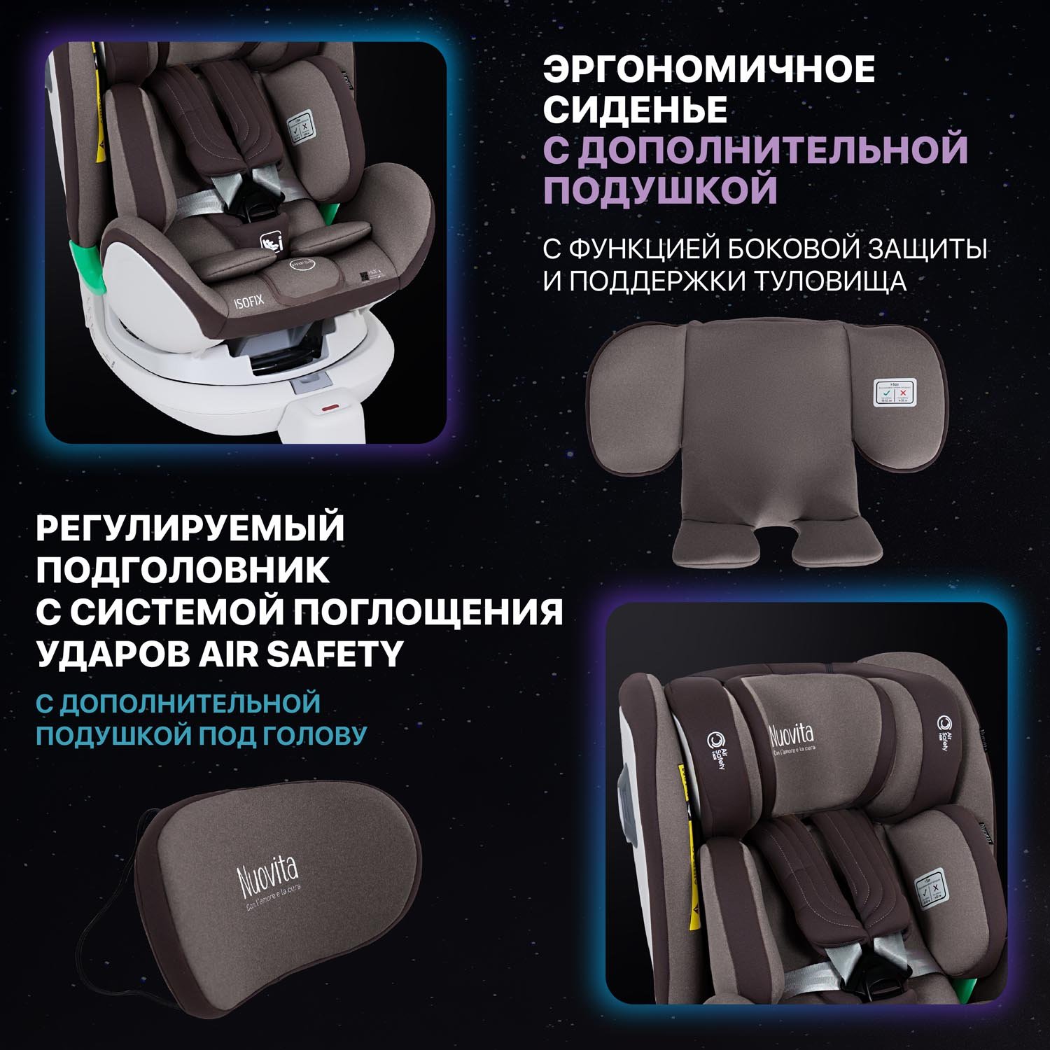 Автокресло Nuovita Maczione NiS1-1 Isofix 0+/1 (0-18 кг) коричневый - фото 8