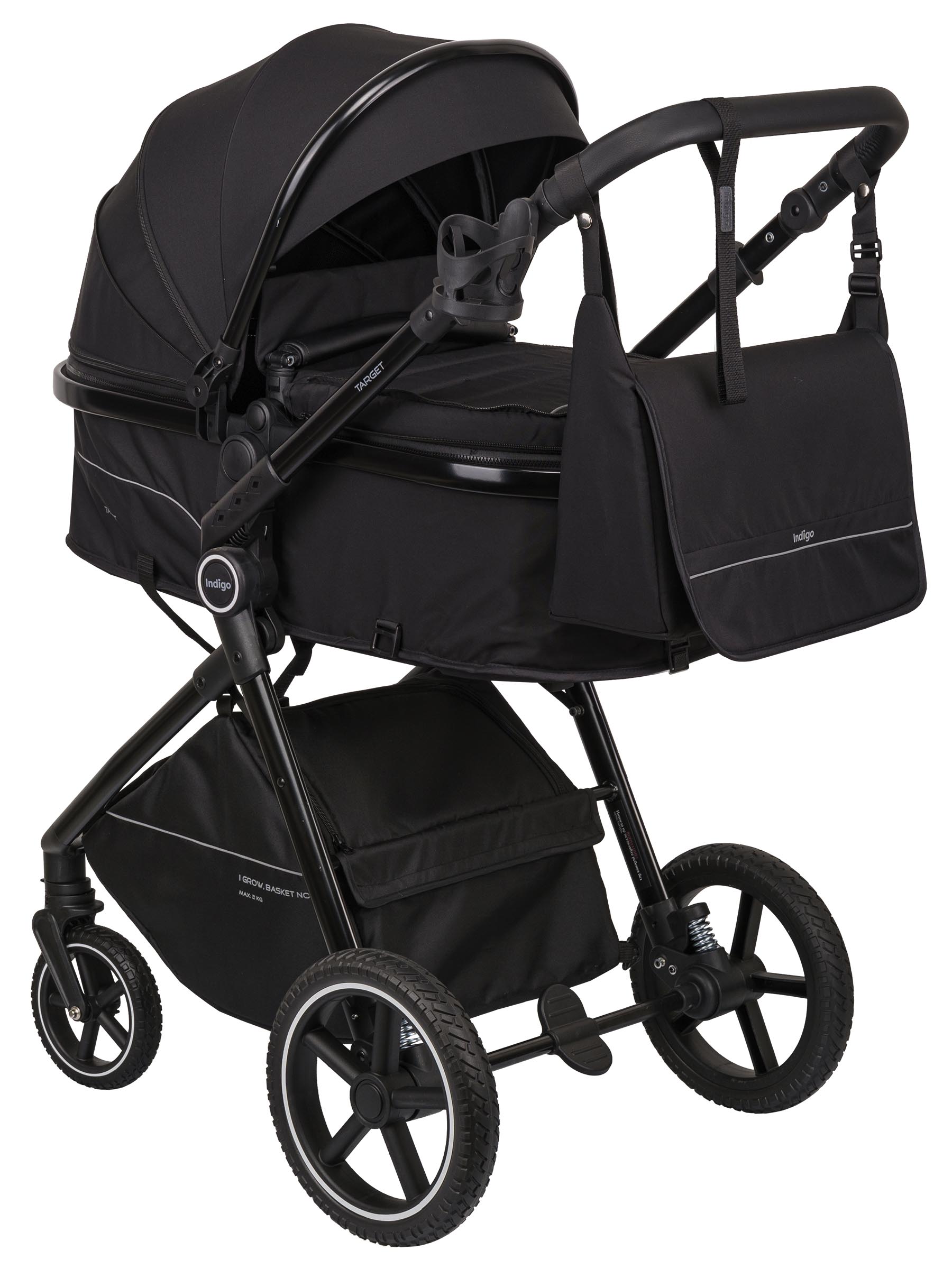 Коляска трансформер Indigo TARGET 3в1 черный - фото 15