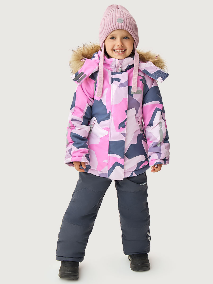 Куртка и полукомбинезон NIKASTYLE 7з1225 розовый/графит - фото 1