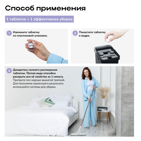 Таблетки Zetter Для мытья пола 20 шт