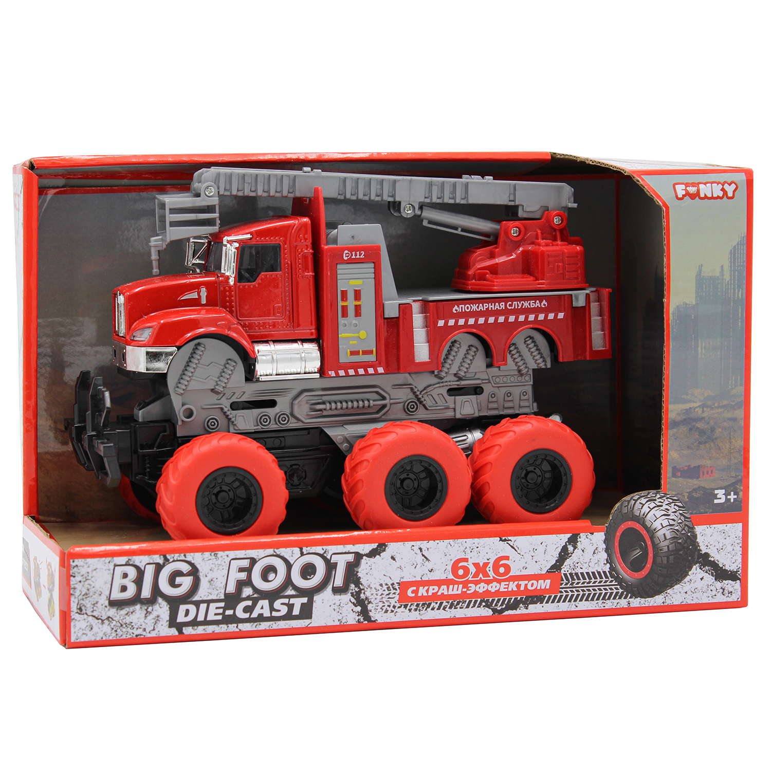 Пожарная машина Funky Toys 1:43 FT61094 - фото 3