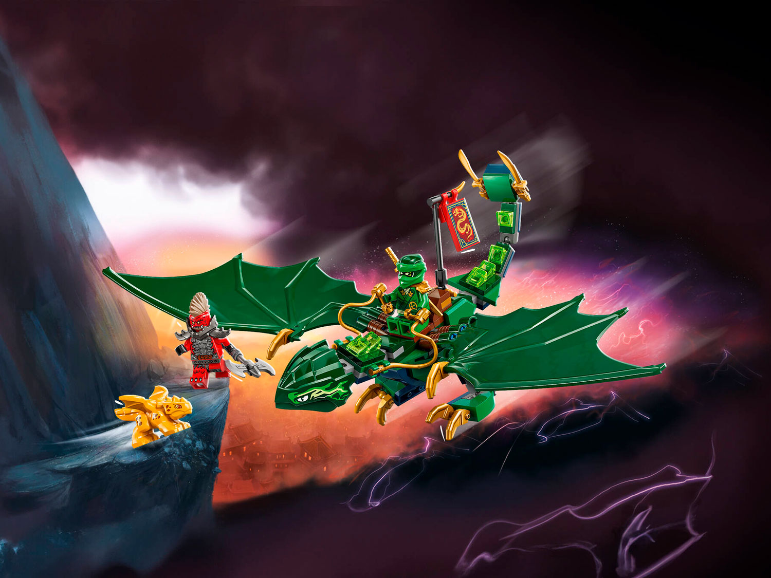 Конструктор LEGO NINJAGO Зеленый лесной дракон 128 дет. - фото 7