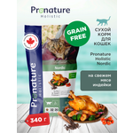 Корм для кошек сухой Pronature Holistic Nordic Grain Free беззерновой на индейке 340г