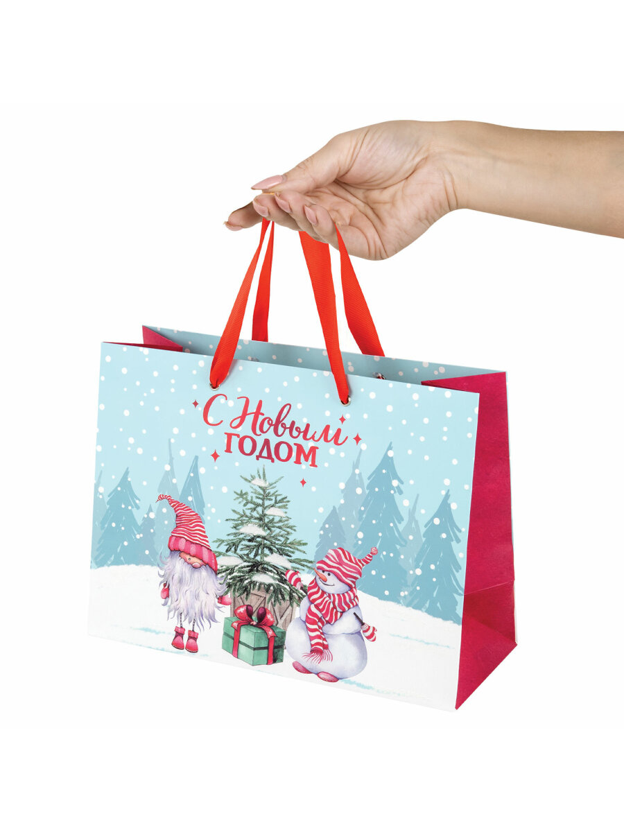 Пакет новогодний подарочный Золотая сказка набор 4 штуки Artpaper Wide 1 - фото 11