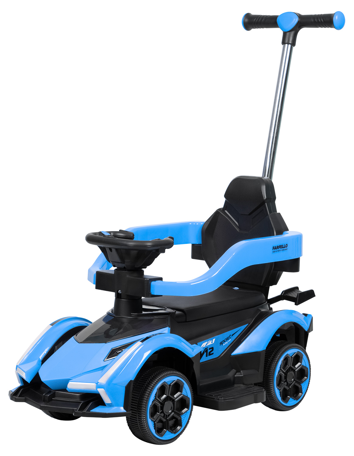 Каталка Farfello K256 с ручкой синий - фото 8