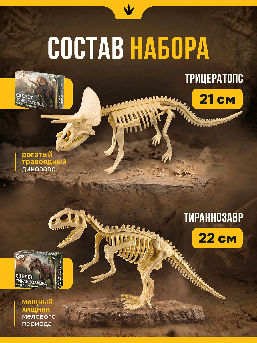 Набор для раскопок DINOHIT Динозавры 5в1 - фото 5