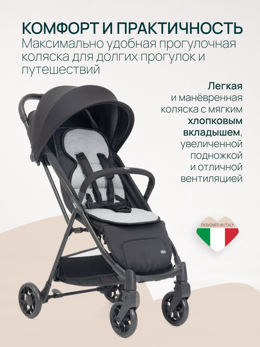 Коляска прогулочная Chicco Taormina Charcoal черный - фото 5
