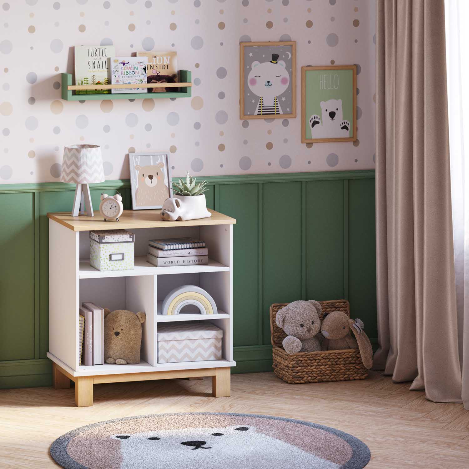 Комод для игрушек и книг Polini kids Белый-натуральный - фото 16