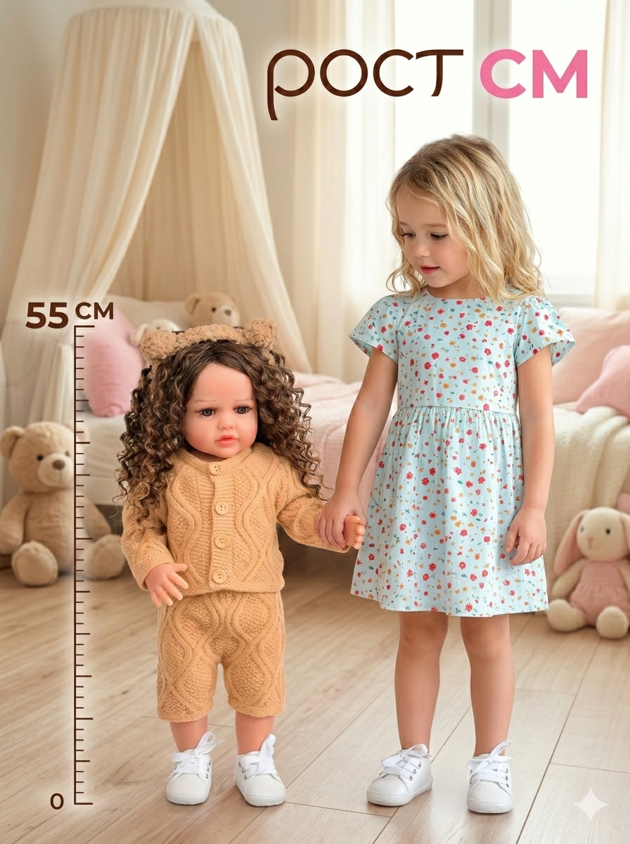 Кукла пупс SHARKTOYS реборн Алина высота 55 см 21700009 - фото 3