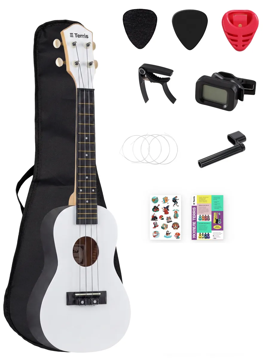 Игрушка музыкальная Terris PLUC-23 WH PACK укулеле - фото 21
