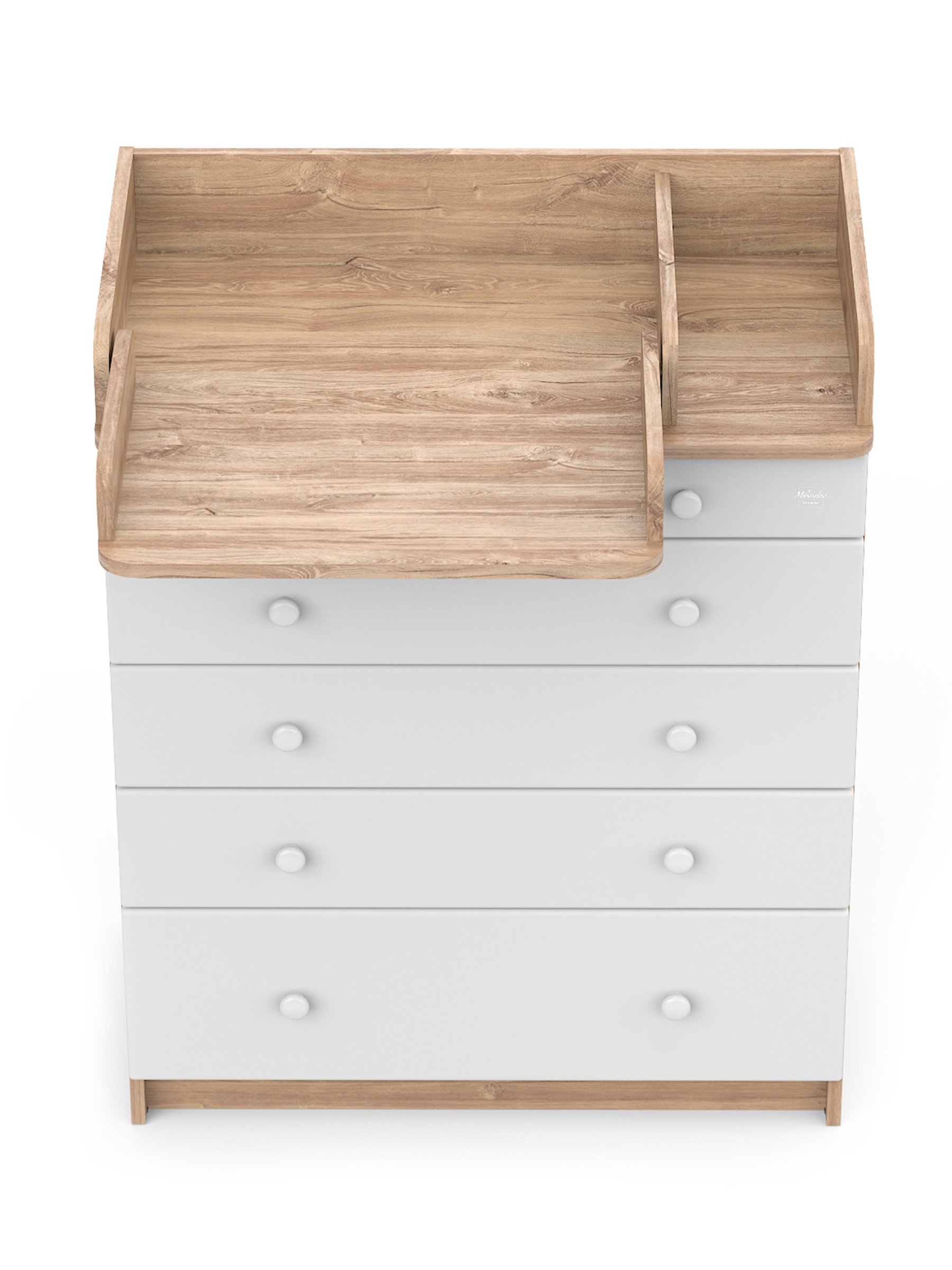 Комод пеленальный Aton MAKS 800/5 дуб канзас-белый (белый) - фото 7