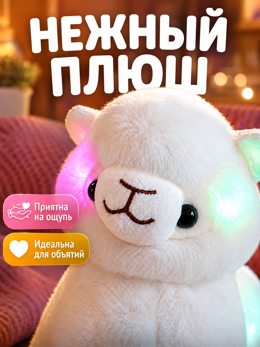 Мягкая игрушка FAVORITSTAR DESIGN ночник Лама - фото 12