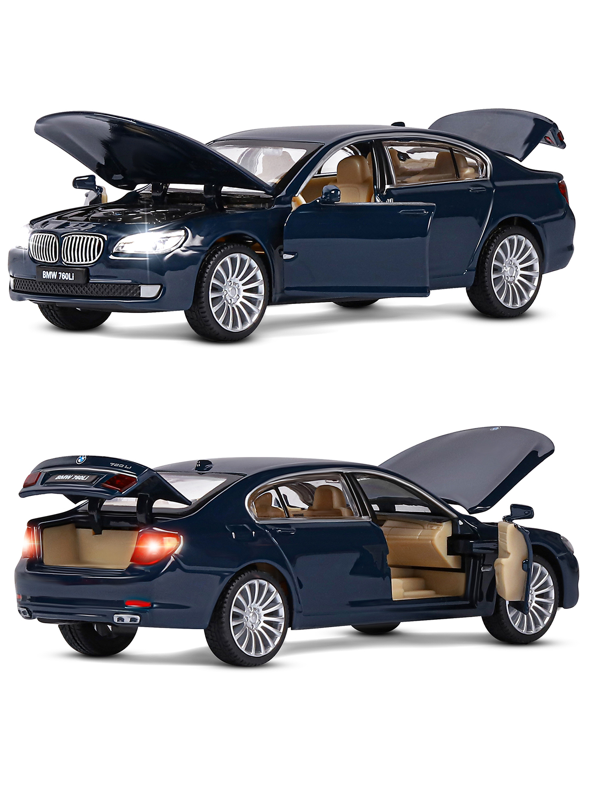 Автомобиль АВТОпанорама BMW 760 LI 1:34 JB1251035 - фото 7
