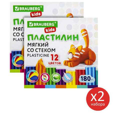 Пластилин Brauberg 12 цв.