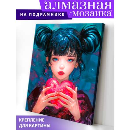 Алмазная мозаика Art on Canvas Девочка с сердцем в ассортименте