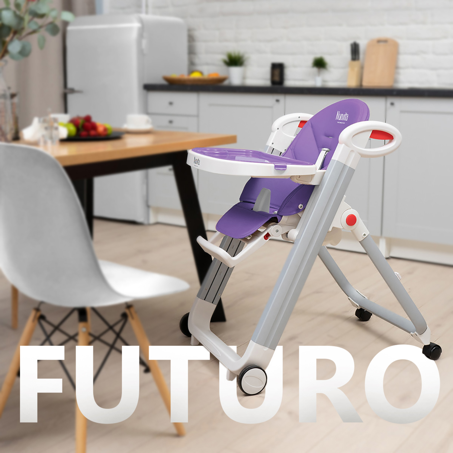 Стульчик для кормления Nuovita Futuro Bianco фиолетовый - фото 7
