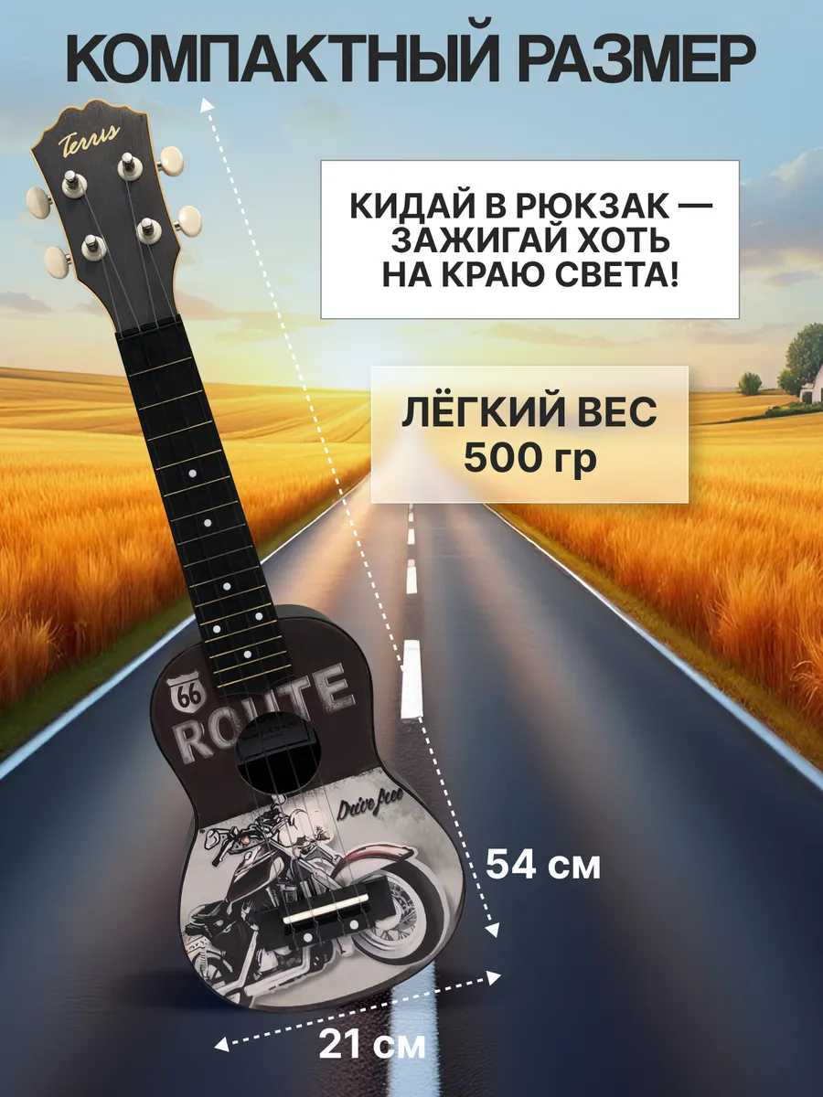 Игрушка музыкальная Terris PLUS-70 MOTO укулеле - фото 5