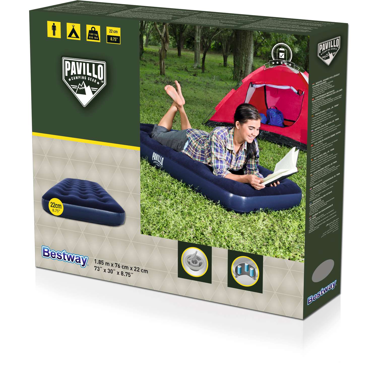 Матрас надувной одноместный Bestway 185*76*22см - фото 2