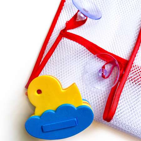 Сумка-сетка ElBascoToys для хранения игрушек в ванной с игрушкой Уточка