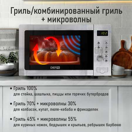 Микроволновая печь CHEF PRO черный/сталь