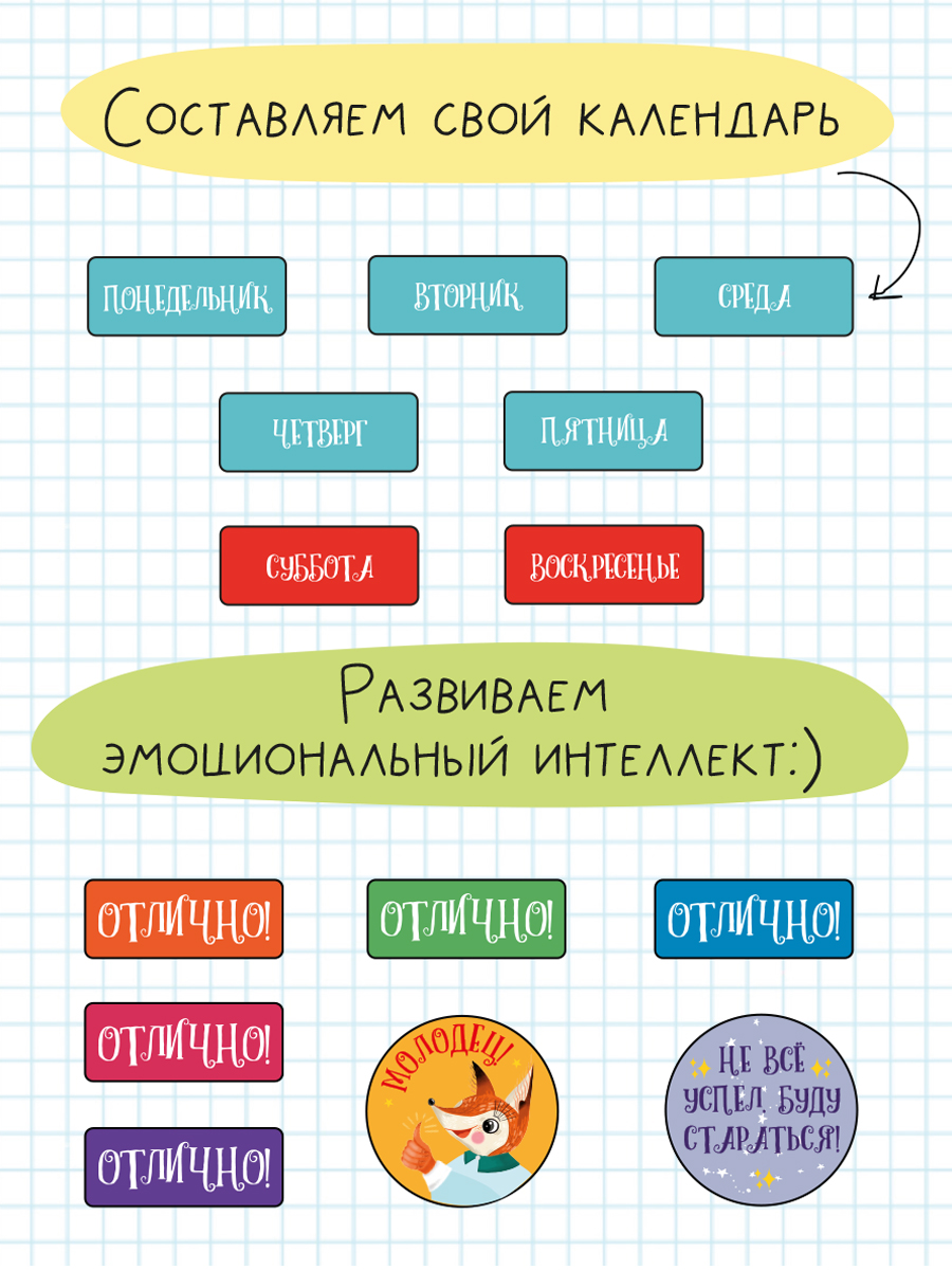 Магнитный мотиватор HappyLine Детский магнитный мотиватор HappyLine Сделать Сделано, планер для школьника - фото 14