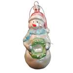 Ёлочное украшение Магия праздника Снеговик с голубым шарфом 13 см