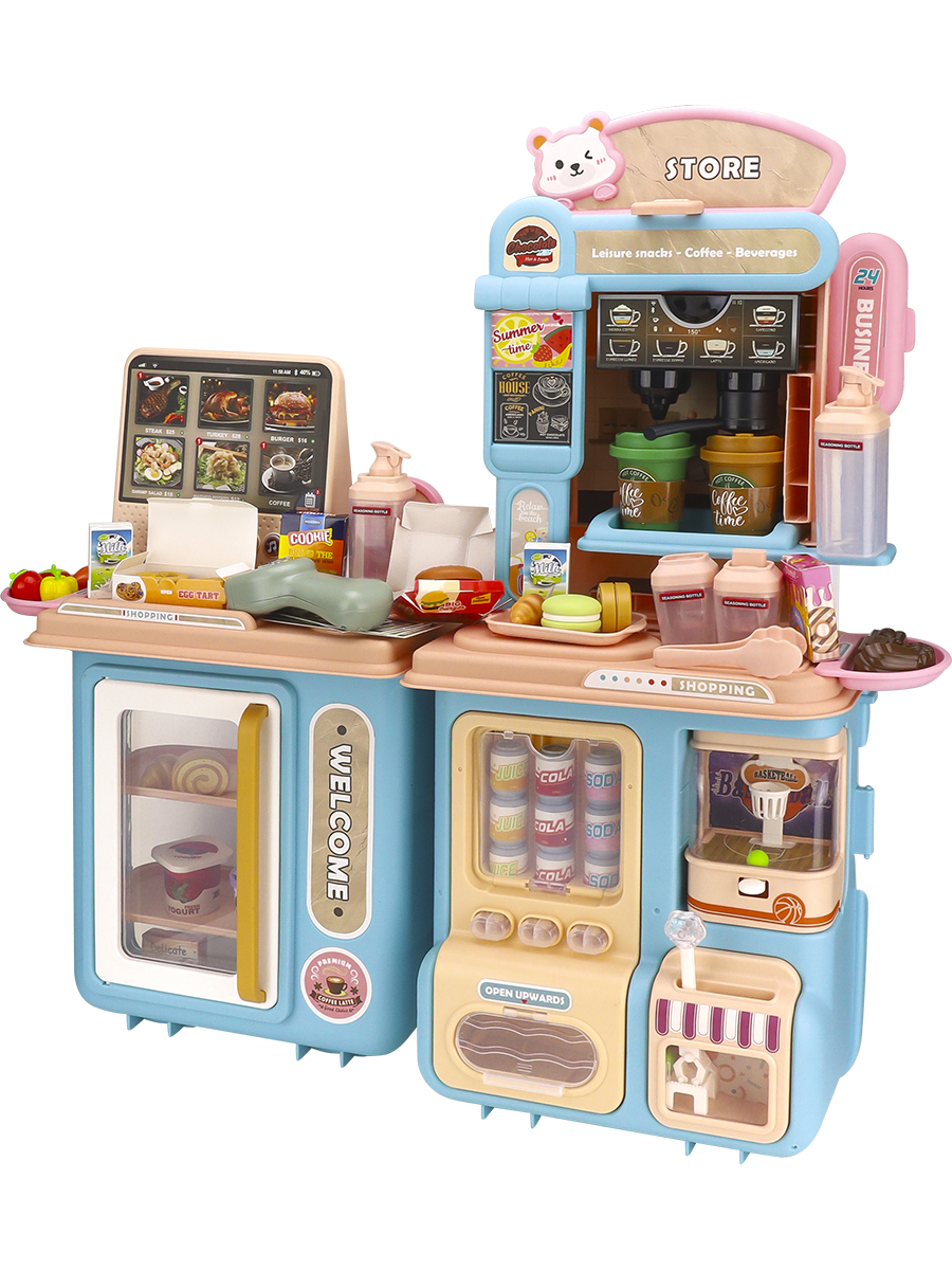 Игровой набор Рыжий кот касса, прилавок, продукты - фото 1